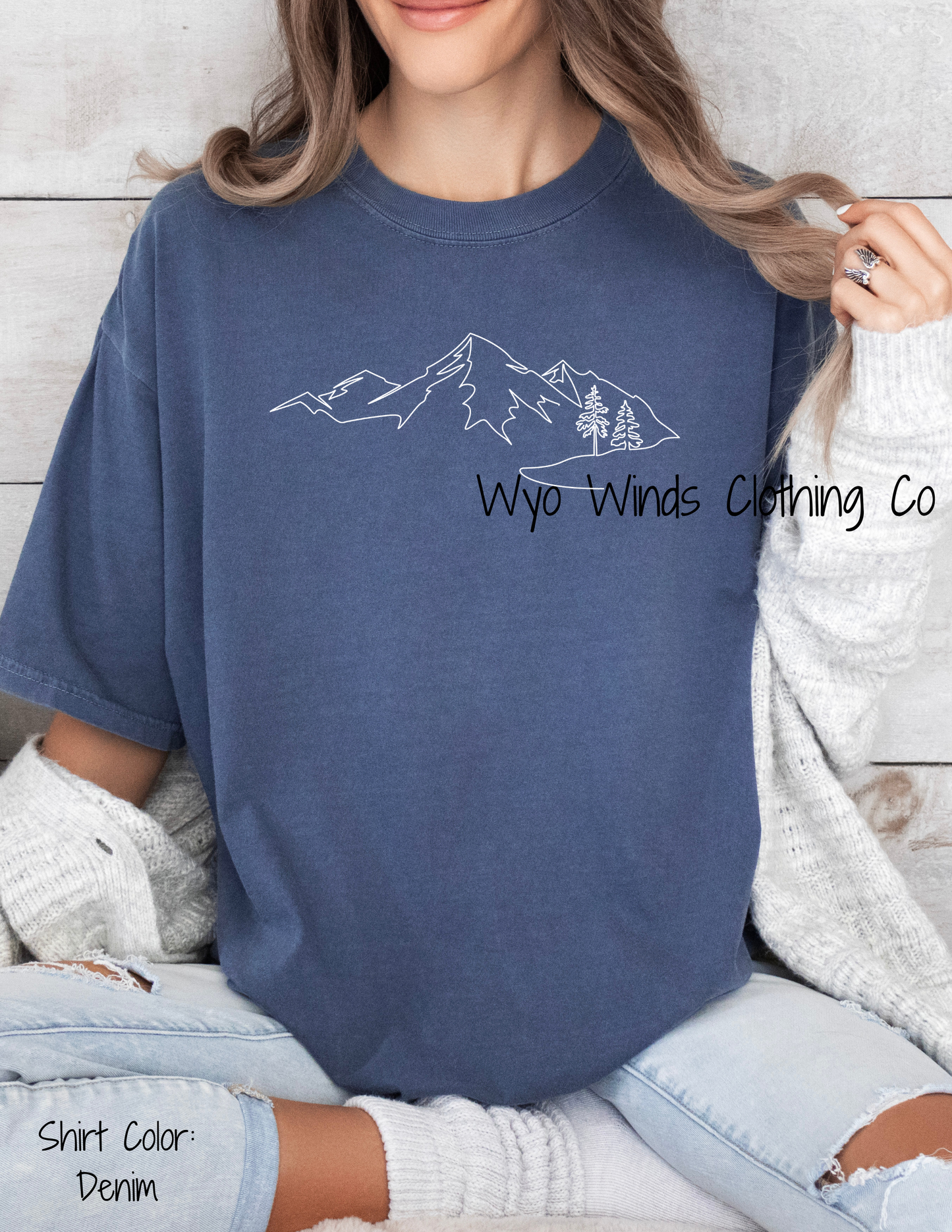 Line drawn Moutain tee