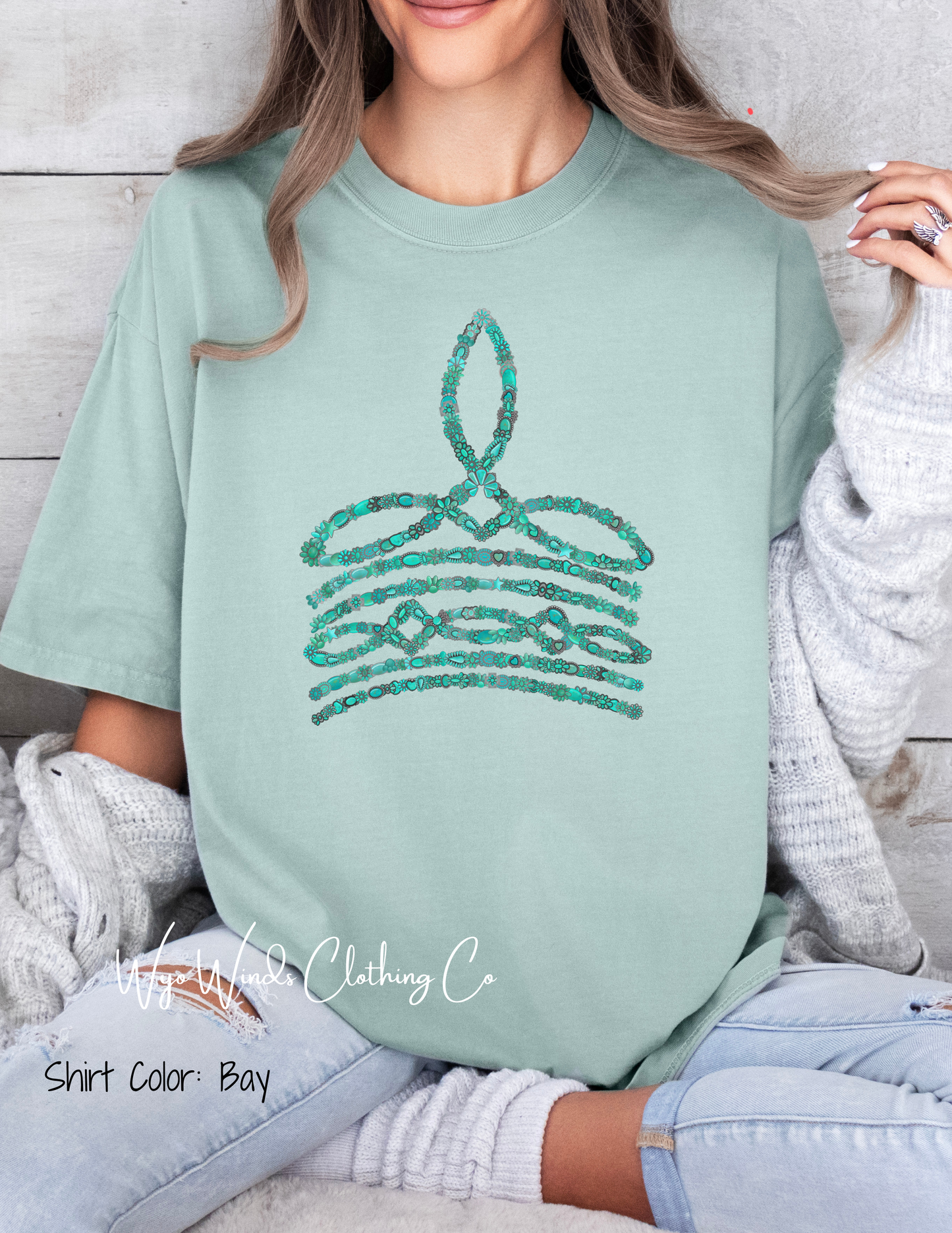 Turquoise Boot Stitch Tee