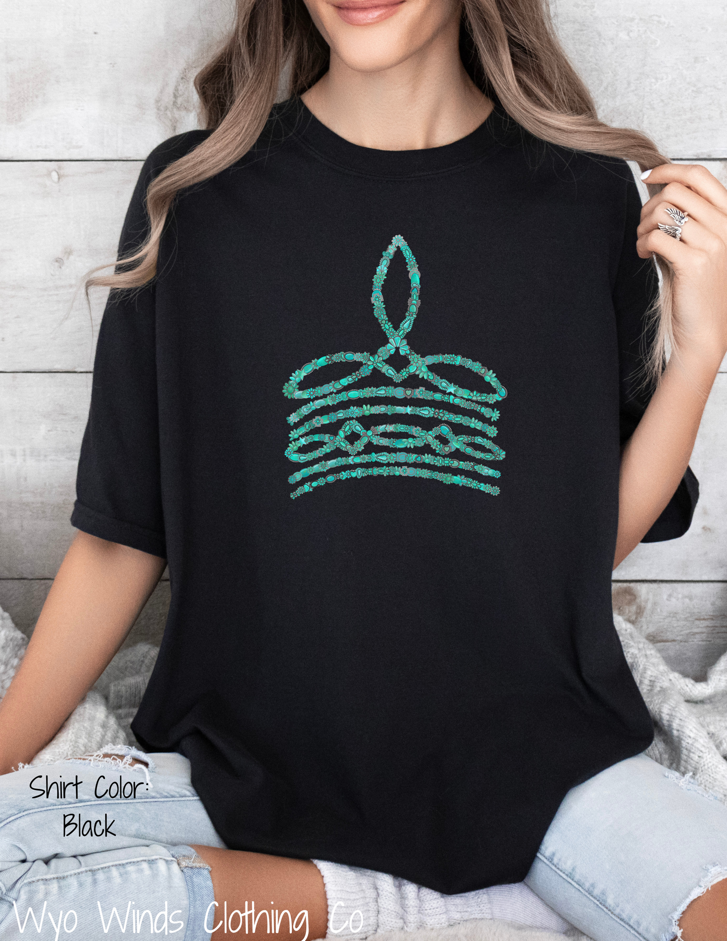 Turquoise Boot Stitch Tee