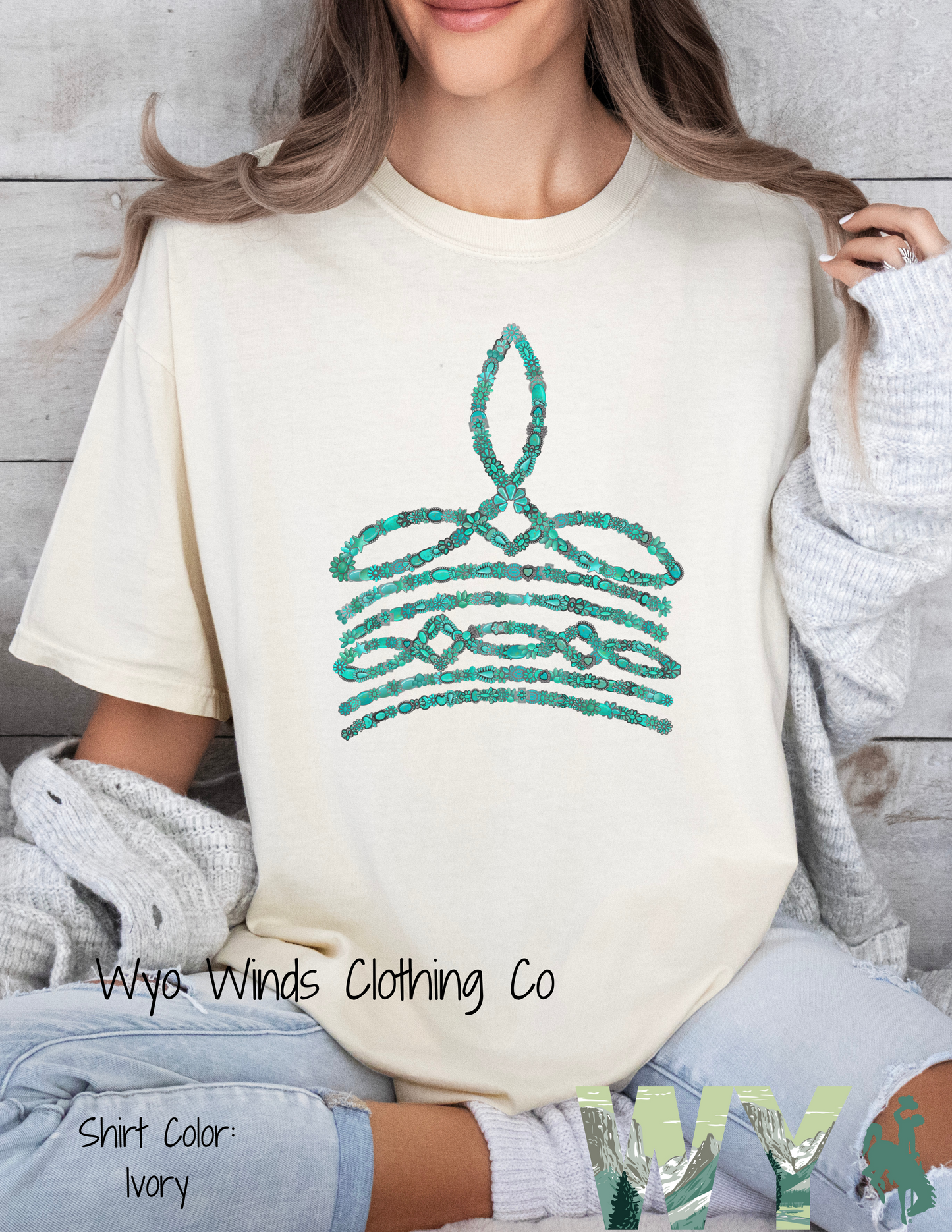 Turquoise Boot Stitch Tee