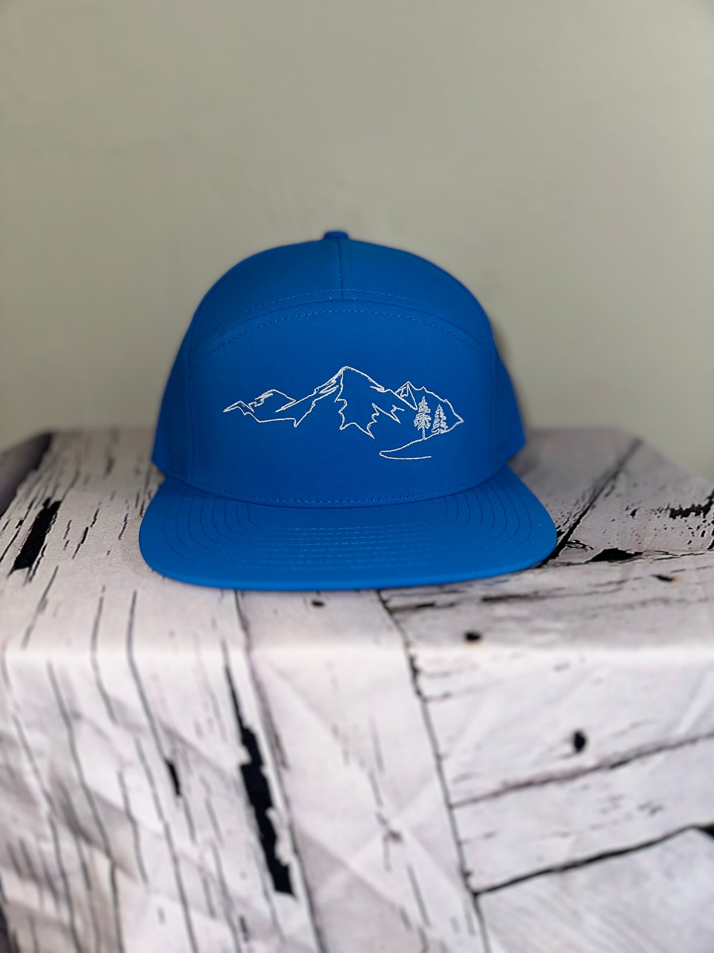 Embroidered Mountains Hat - Blue