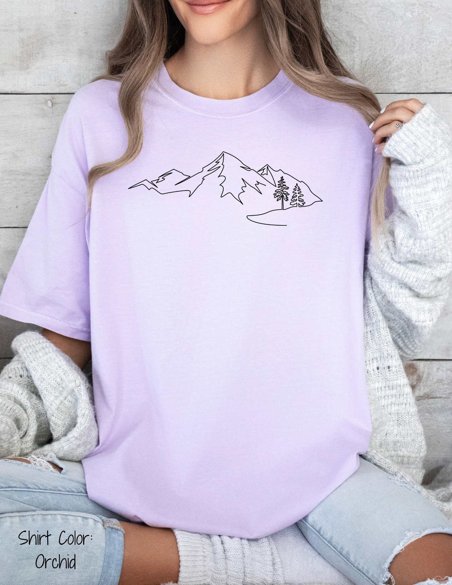 Line drawn Moutain tee